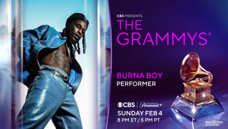 Burna Boy to share the stage with Travis Scott, Dua Lipa and Billie Eilish  at the 66 Grammy Awards.
